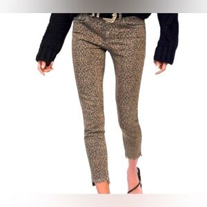 Zara - Women’s Animal Print Denim Ankle Pants